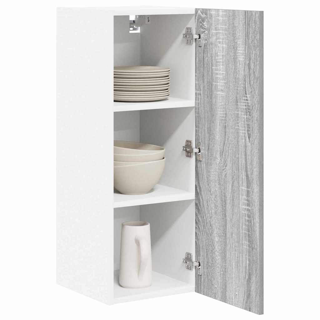 vidaXL Hanging Cabinet Grey Sonoma and White 30 x 31 x 80 cm 3