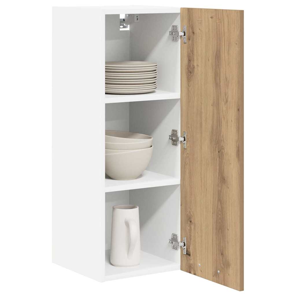 vidaXL Hanging Cabinet Artisan Oak and White 30 x 31 x 80 cm 3