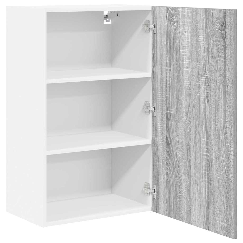 vidaXL Hanging Cabinet Grey Sonoma and White 50 x 31 x 80 cm 5