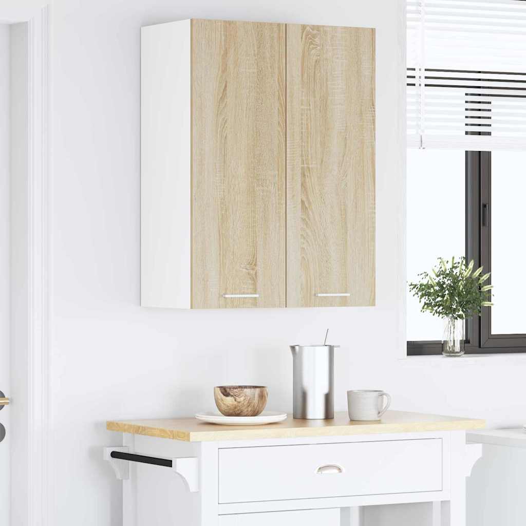 vidaXL Hanging Cabinet Sonoma Oak 60 x 31 x 80 cm Engineered Wood 4