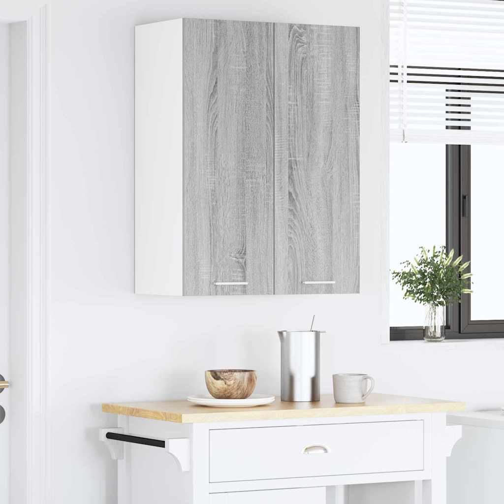vidaXL Hanging Cabinet Grey Sonoma 60 x 31 x 80 cm Engineered Wood 4