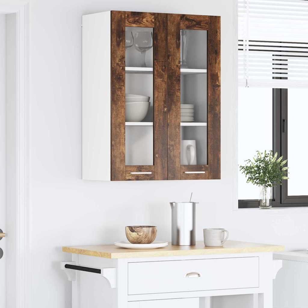 vidaXL Hanging Cabinet Smoked Oak 60 x 31 x 80 cm Engineered Wood 4