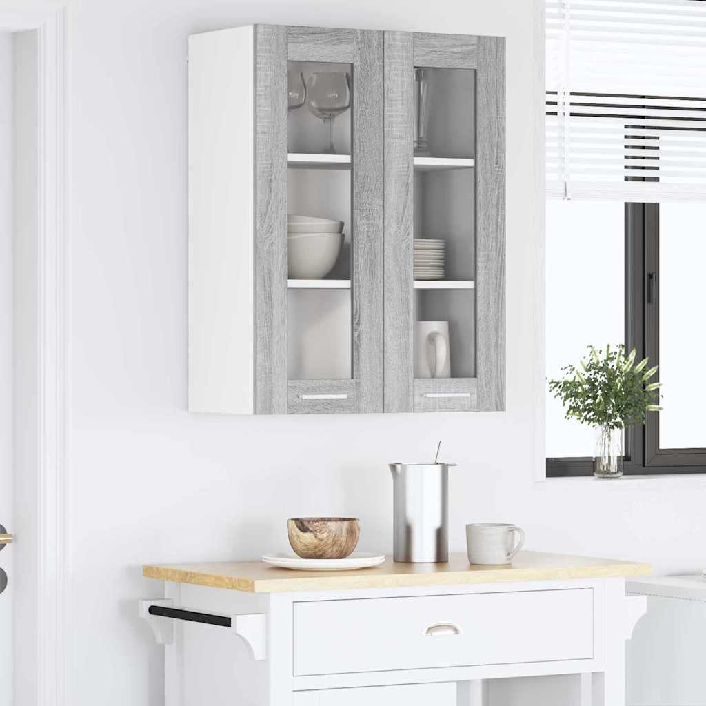 vidaXL Hanging Cabinet Grey Sonoma 60 x 31 x 80 cm Engineered Wood 4
