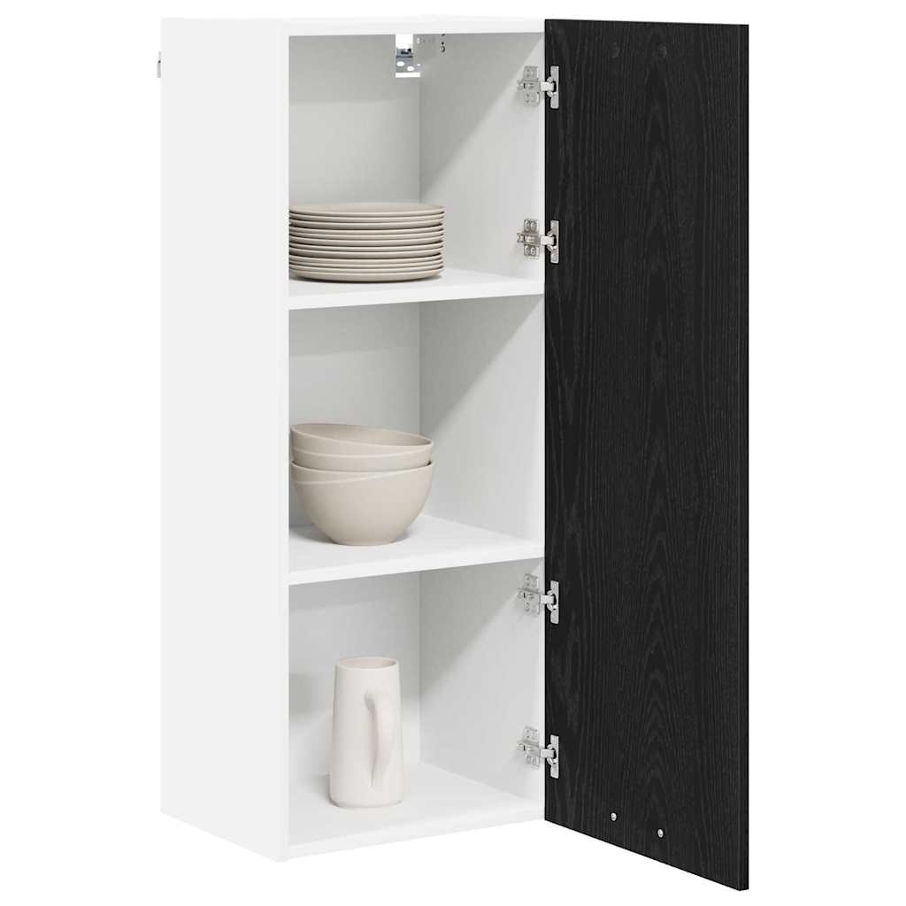 vidaXL Hanging Cabinet Black Oak 40 x 31 x 100 cm Engineered Wood 3