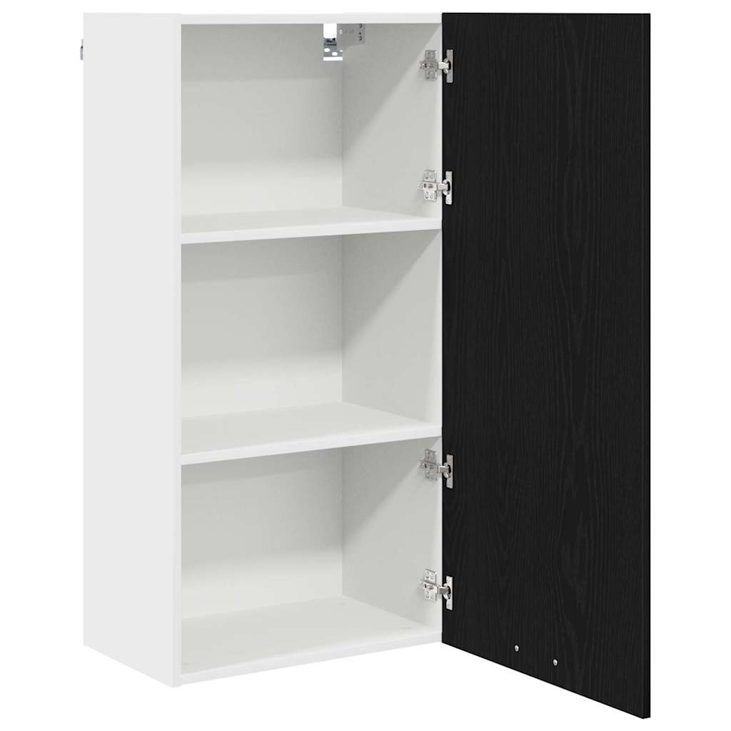 vidaXL Hanging Cabinet Black Oak and White 50 x 31 x 100 cm 5