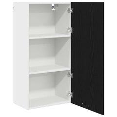 vidaXL Hanging Cabinet Black Oak and White 50 x 31 x 100 cm 5