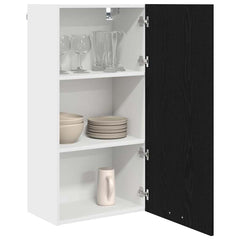 vidaXL Hanging Cabinet Black Oak and White 50 x 31 x 100 cm 3