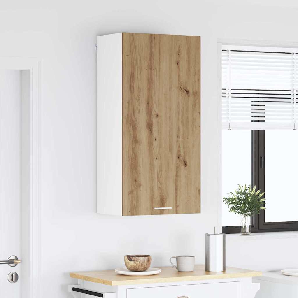 vidaXL Hanging Cabinet Artisan Oak and White 50 x 31 x 100 cm 4