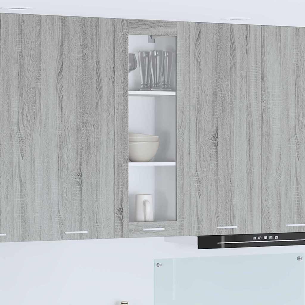 vidaXL Hanging Glass Cabinet "Lyon" 40x31x60 cm Grey Sonoma