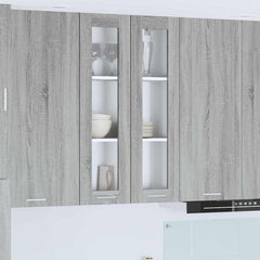 vidaXL Hanging Glass Cabinet "Lyon" 40x31x60 cm Grey Sonoma
