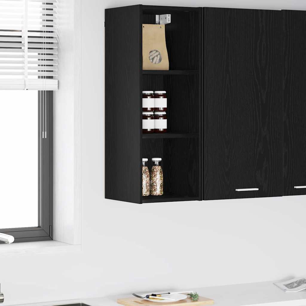 vidaXL Hanging Cabinet Black Oak 30 x 29.5 x 80 cm Engineered Wood 1