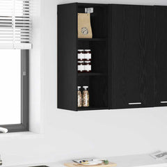 vidaXL Hanging Cabinet Black Oak 30 x 29.5 x 80 cm Engineered Wood 1