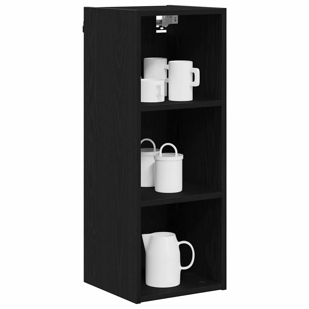 vidaXL Hanging Cabinet Black Oak 30 x 29.5 x 80 cm Engineered Wood 3