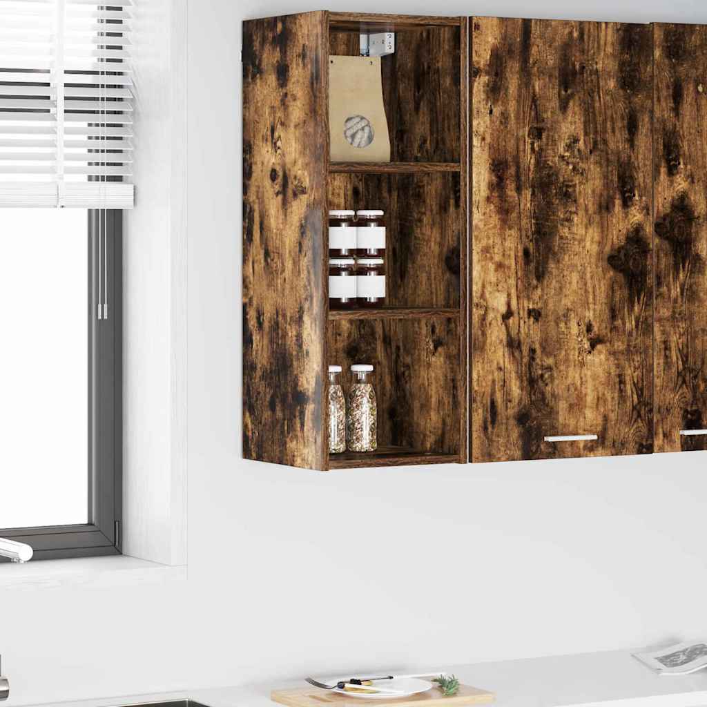 vidaXL Hanging Cabinet Smoked Oak 30 x 29.5 x 80 cm Engineered Wood 1