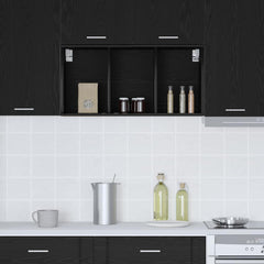 vidaXL Hanging Cabinet Black Oak 40 x 29.5 x 80 cm Engineered Wood 4