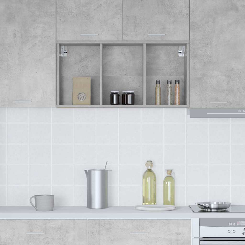 vidaXL Hanging Cabinet Concrete Grey 40 x 29.5 x 80 cm Engineered Wood 4