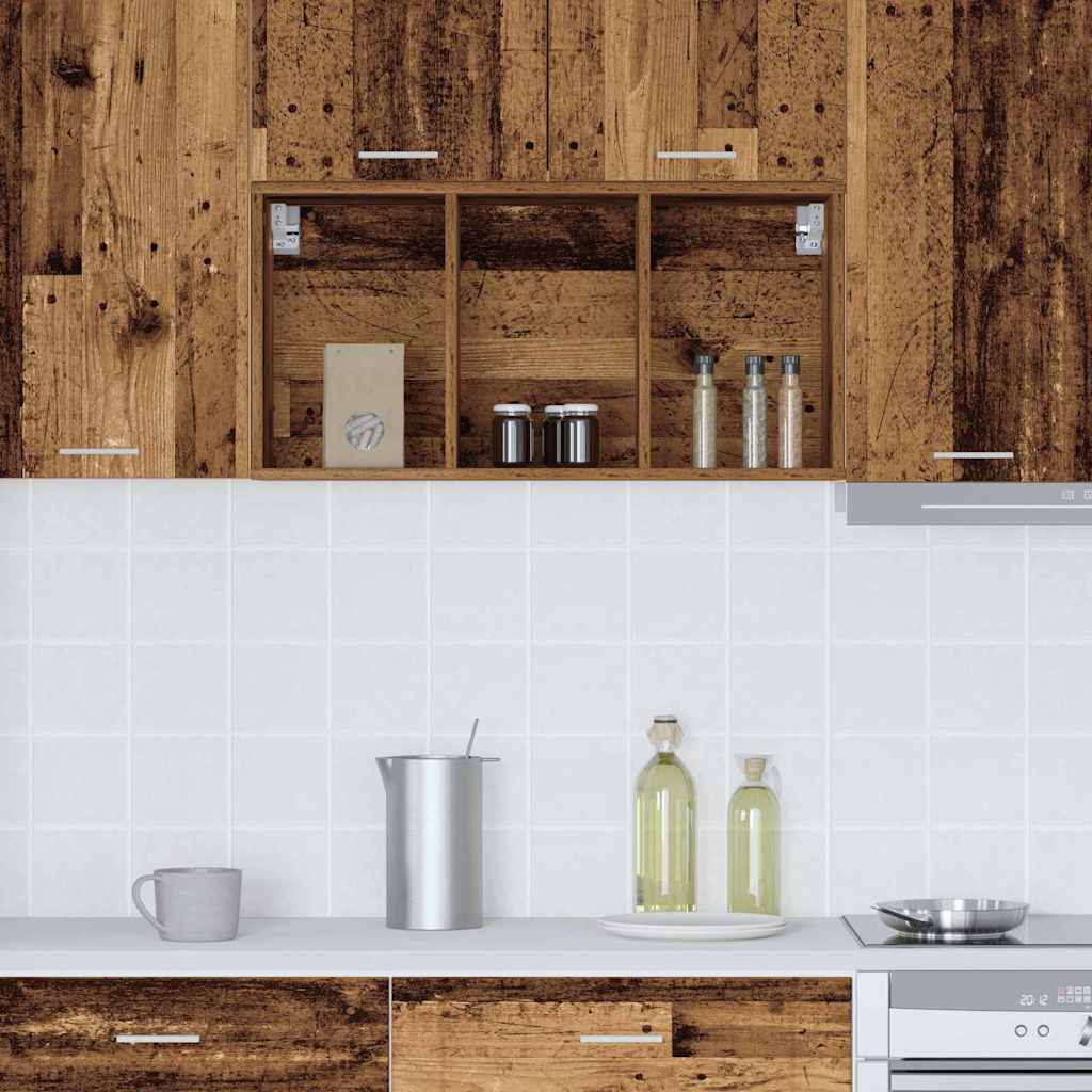 vidaXL Hanging Cabinet Old Wood 40 x 29.5 x 80 cm Engineered Wood 4