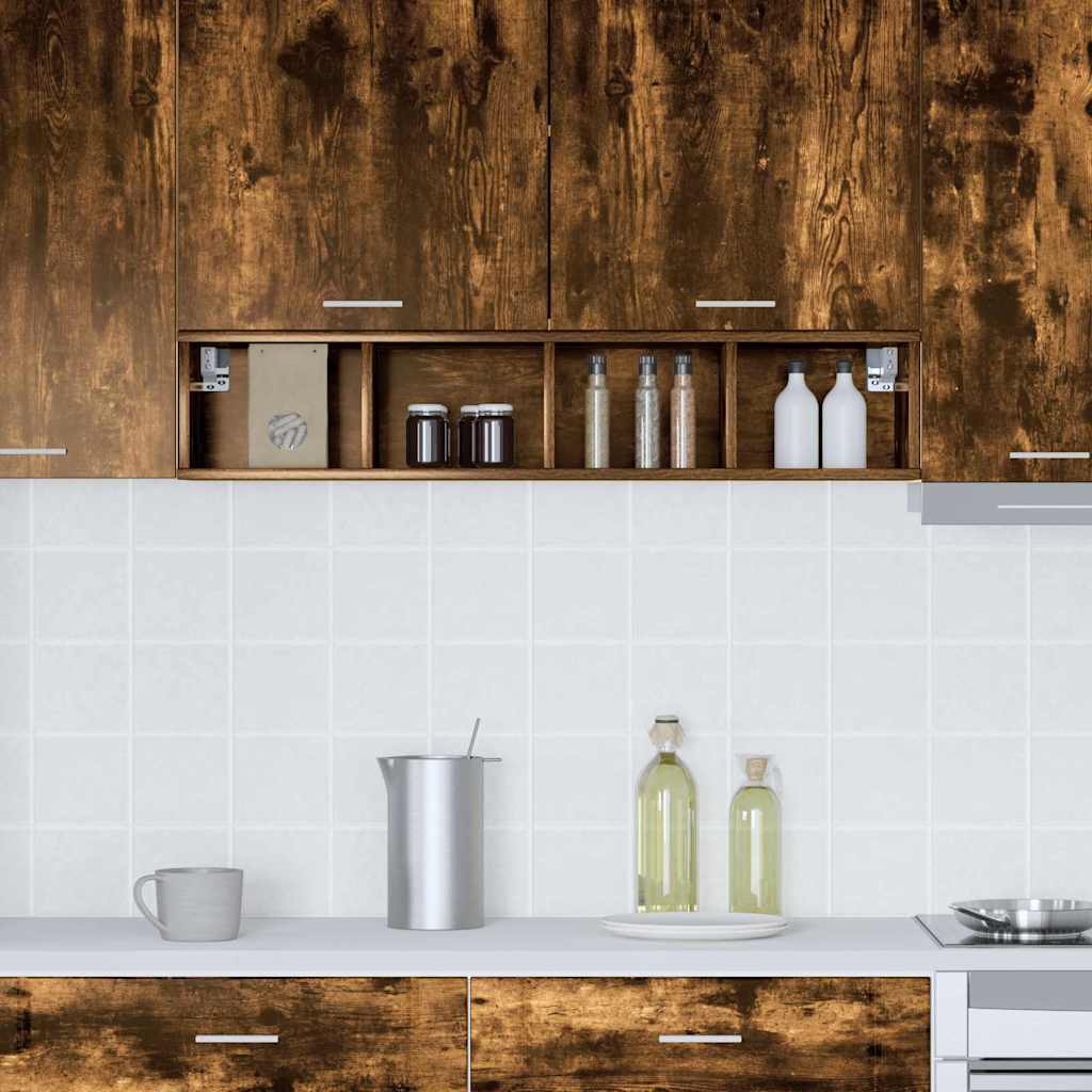 vidaXL Hanging Cabinet Smoked Oak 20 x 29.5 x 100 cm Engineered Wood 4