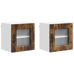 vidaXL Dishwasher Panel Kalmar 2 pcs Smoked Oak Engineered Wood 2