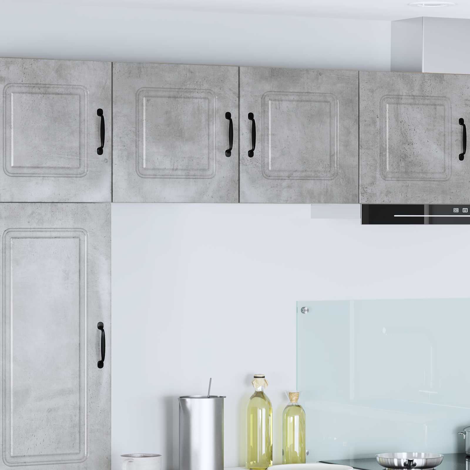 vidaXL Dishwasher Panel Kalmar 2 pcs Concrete Grey Engineered Wood 1