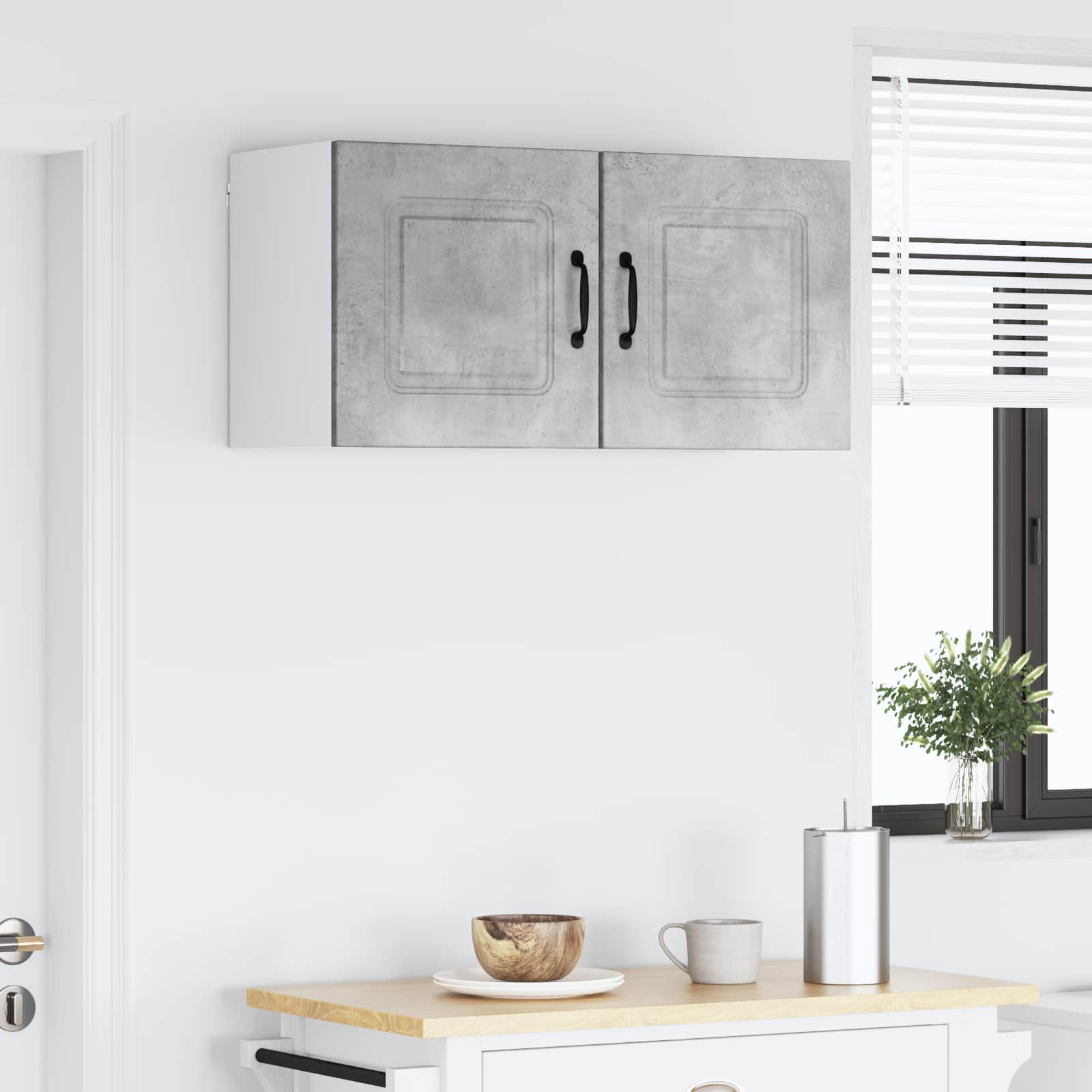 vidaXL Dishwasher Panel Kalmar 2 pcs Concrete Grey Engineered Wood 4