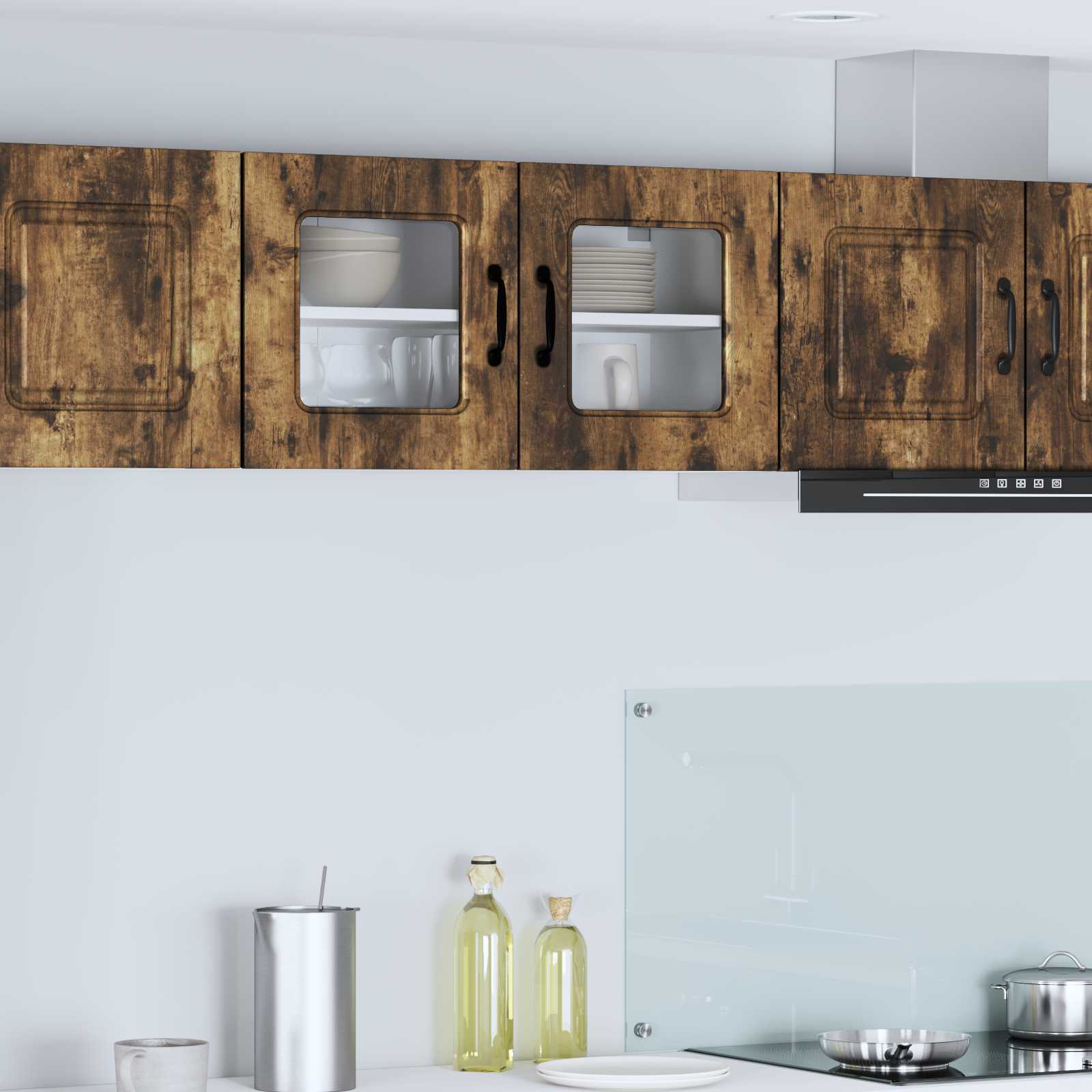 vidaXL Dishwasher Panel Kalmar Smoked Oak 80 x 31 x 40 cm 1