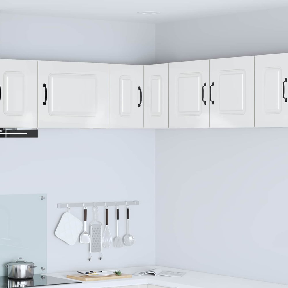 Dishwasher Panel with 2 Doors KALMAR High Gloss White 1x wall corner cabinet 57 cm wide 40 cm high