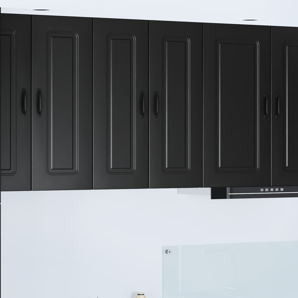 Kitchen Base Cabinet "Kalmar" Engineered Wood Black 1x wall cabinet (1 door) 30 cm wide 80 cm high