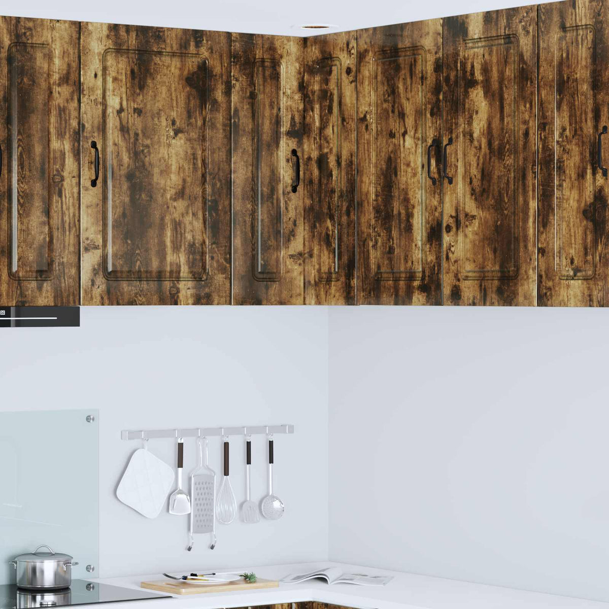 vidaXL Kitchen Wall Cabinet "Kalmar" Engineered Wood Smoked Oak