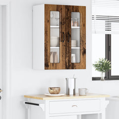 vidaXL Kitchen Wall Cabinet with Glass Door "Kalmar" Old Wood
