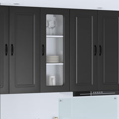 vidaXL Dishwasher Panel Kalmar Black 40 x 31 x 100 cm Engineered Wood 1