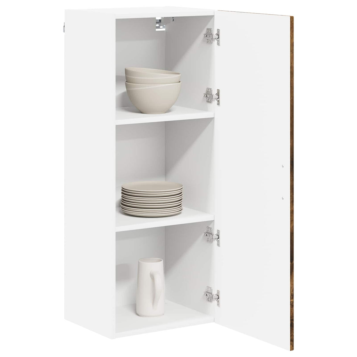 Kitchen Wall Cabinet "Kalmar" Engineered Wood Smoked oak 1x wall cabinet (1 door) 40 cm wide 40 cm high–1x wall corner cabinet 57 cm wide 80 cm high 1x wall cabinet (1 door) 40 cm wide 100 cm high