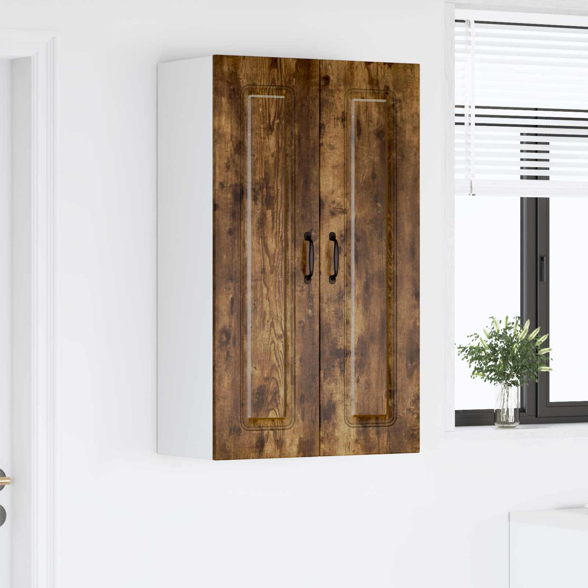 vidaXL Kitchen Wall Cabinet "Kalmar" Engineered Wood Smoked Oak