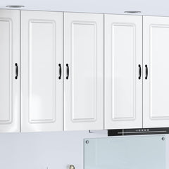 Dishwasher Panel with 2 Doors KALMAR High Gloss White 1x wall cabinet (2 doors) 80 cm wide 100 cm high