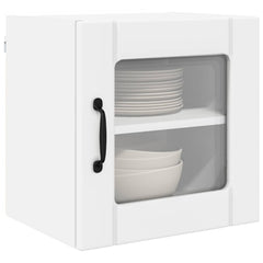 vidaXL Wall Glass Cabinet LUCCA 2 pcs White Engineered Wood 3