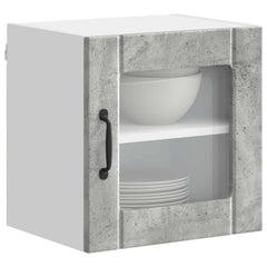 vidaXL Wall Glass Cabinet LUCCA Concrete Grey 40 x 31 x 40 cm 3