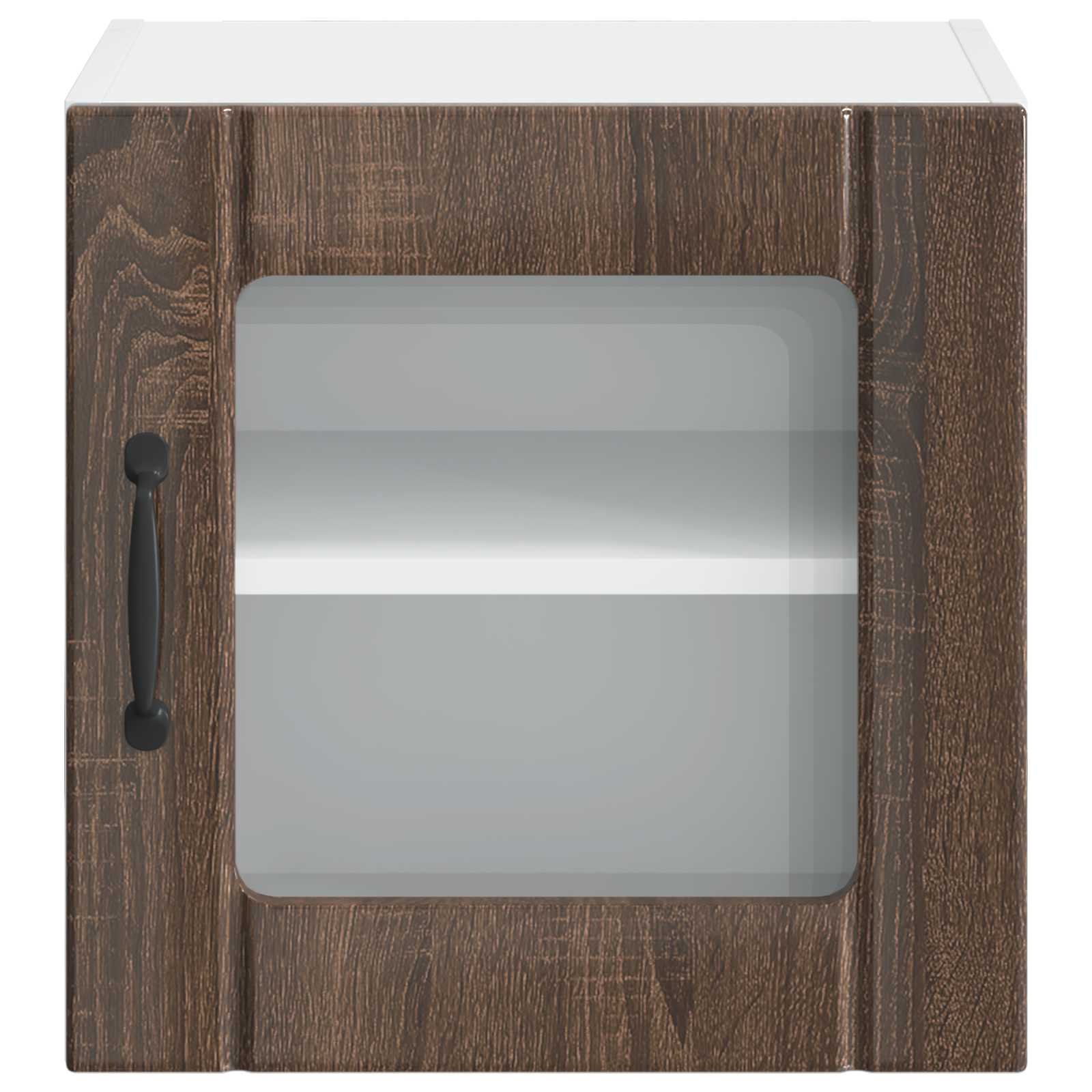 vidaXL Wall Glass Cabinet LUCCA Brown Oak 40 x 31 x 40 cm 6