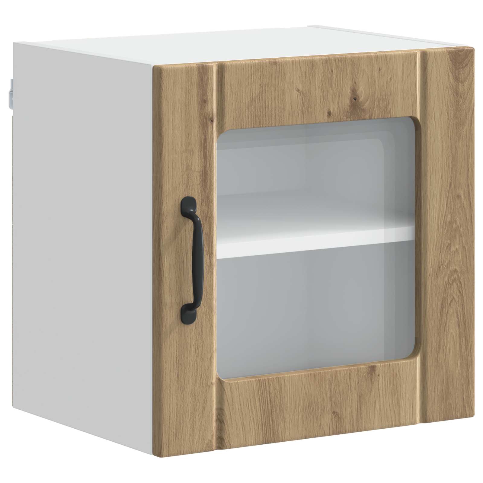 vidaXL Wall Glass Cabinet LUCCA Artisan Oak 40 x 31 x 40 cm 2