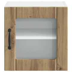 vidaXL Wall Glass Cabinet LUCCA Artisan Oak 40 x 31 x 40 cm 6