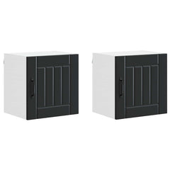 vidaXL Wall Cabinet LUCCA 2 pcs Black Engineered Wood 2