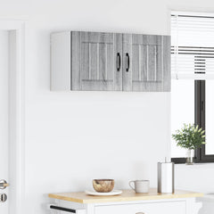 vidaXL Wall Cabinet LUCCA 2 pcs Grey Sonoma Engineered Wood 4