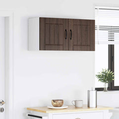vidaXL Wall Cabinet LUCCA 2 pcs Brown Oak Engineered Wood 4