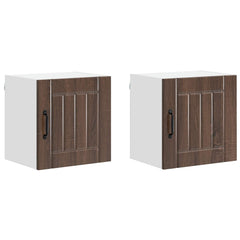 vidaXL Wall Cabinet LUCCA 2 pcs Brown Oak Engineered Wood 2
