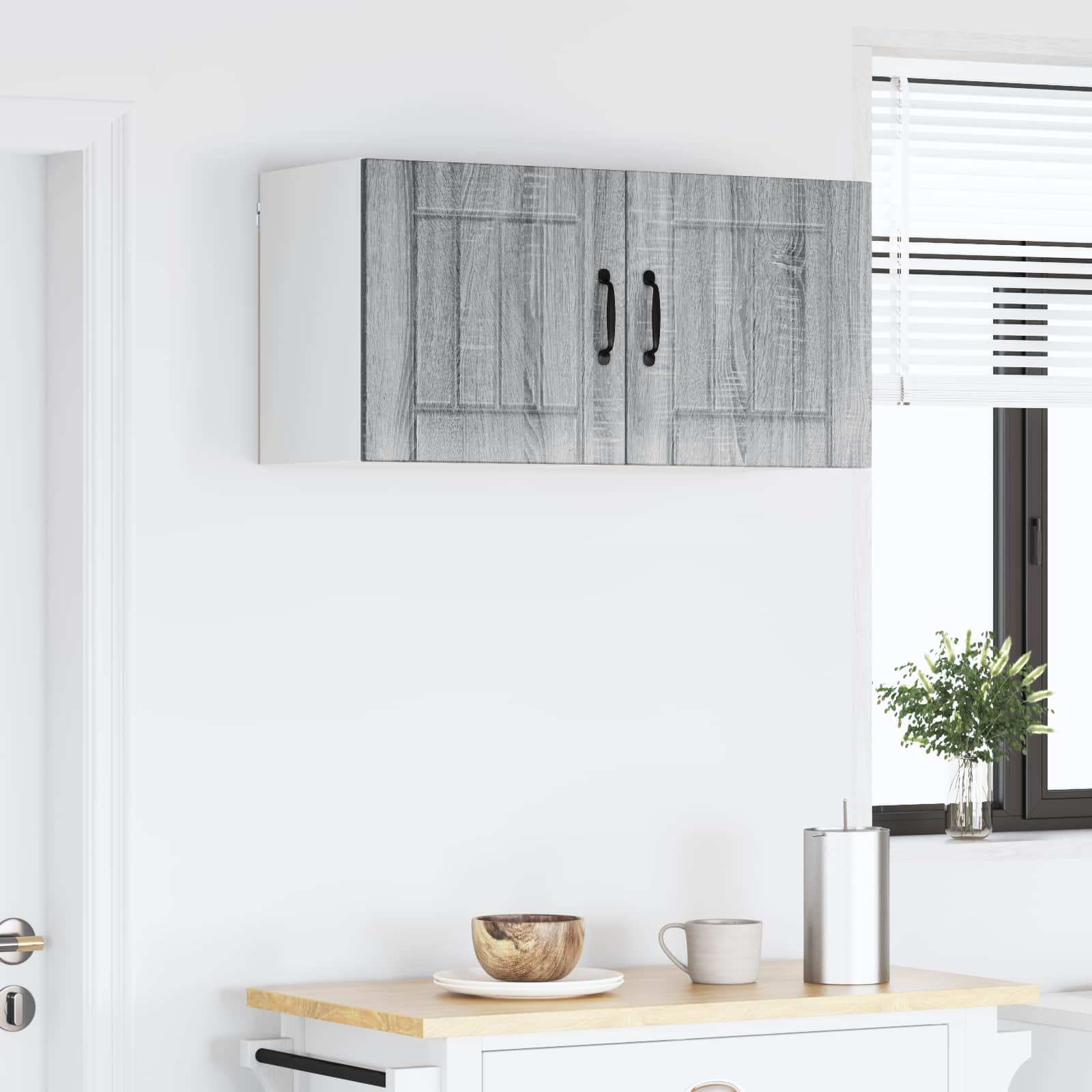 vidaXL Wall Cabinet LUCCA Grey Sonoma 80 x 31 x 40 cm Engineered Wood 4