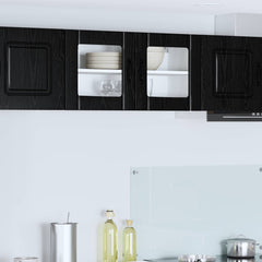 vidaXL Wall Glass Cabinet LUCCA Black Oak 80 x 31 x 40 cm 1