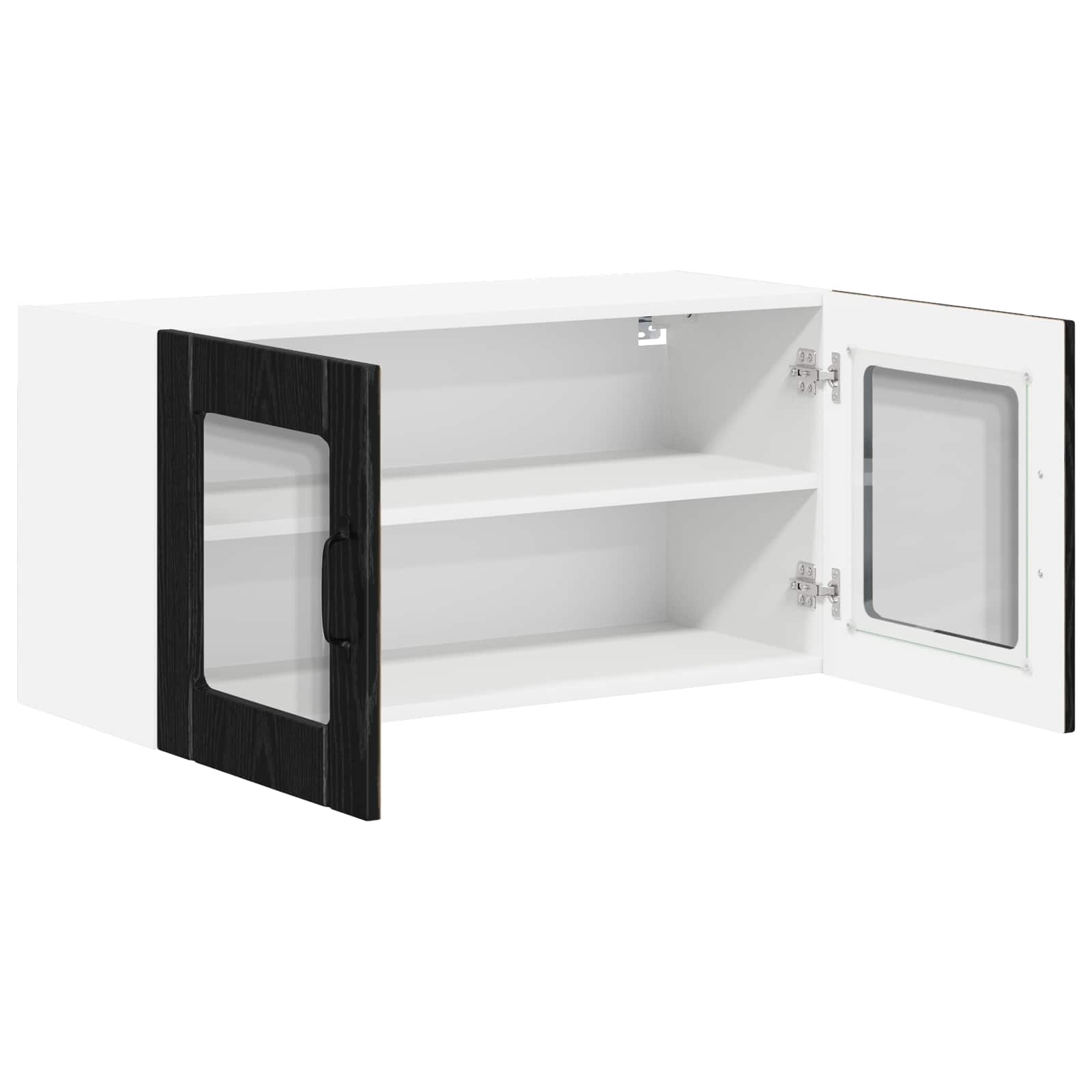 vidaXL Wall Glass Cabinet LUCCA Black Oak 80 x 31 x 40 cm 5
