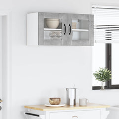 vidaXL Wall Glass Cabinet LUCCA Concrete Grey 80 x 31 x 40 cm 4