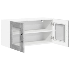 vidaXL Wall Glass Cabinet LUCCA Concrete Grey 80 x 31 x 40 cm 5