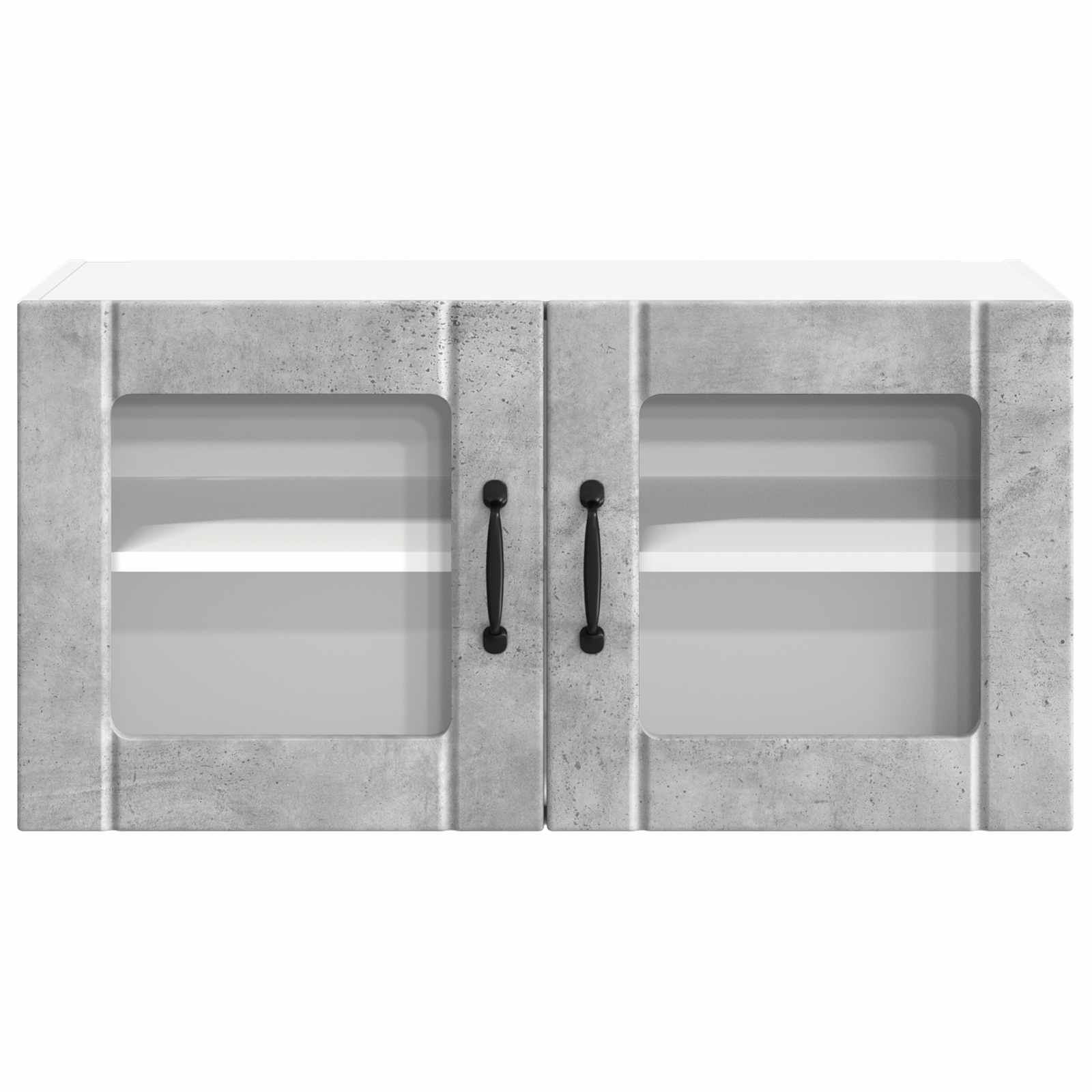 vidaXL Wall Glass Cabinet LUCCA Concrete Grey 80 x 31 x 40 cm 6