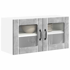vidaXL Wall Glass Cabinet LUCCA Concrete Grey 80 x 31 x 40 cm 3